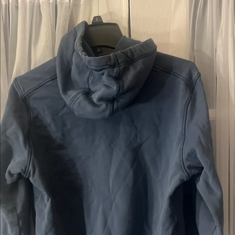 Stone Island Blue Cotton Pullover Hoodie with Logo Patch On sleeve Men’s Medium - Picture 12 of 14